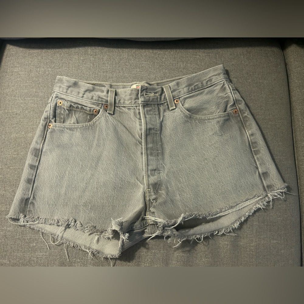 Levi's 501 Light Gray Denim Shorts